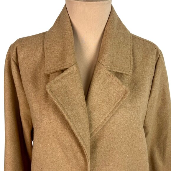 Brave Soul ASOS Camel Brown Wool Blend Dixie Coat 14 Longline Oversized Neutral - Picture 3 of 13